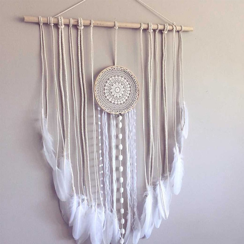 Handmade Tassel & Lace Dreamcatcher Wall Hanging