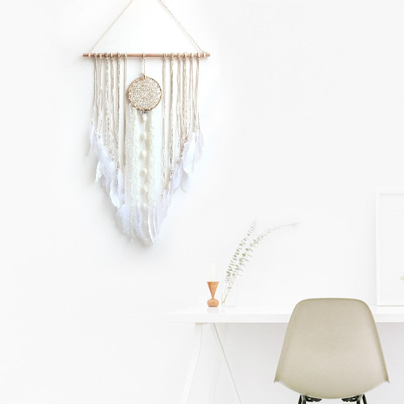 Handmade Tassel & Lace Dreamcatcher Wall Hanging