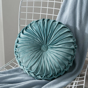 Velvet Pleated Round Floor Cushion