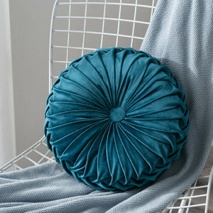 Velvet Pleated Round Floor Cushion