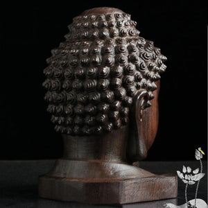 Miniature Mahogany Wooden Buddha - India