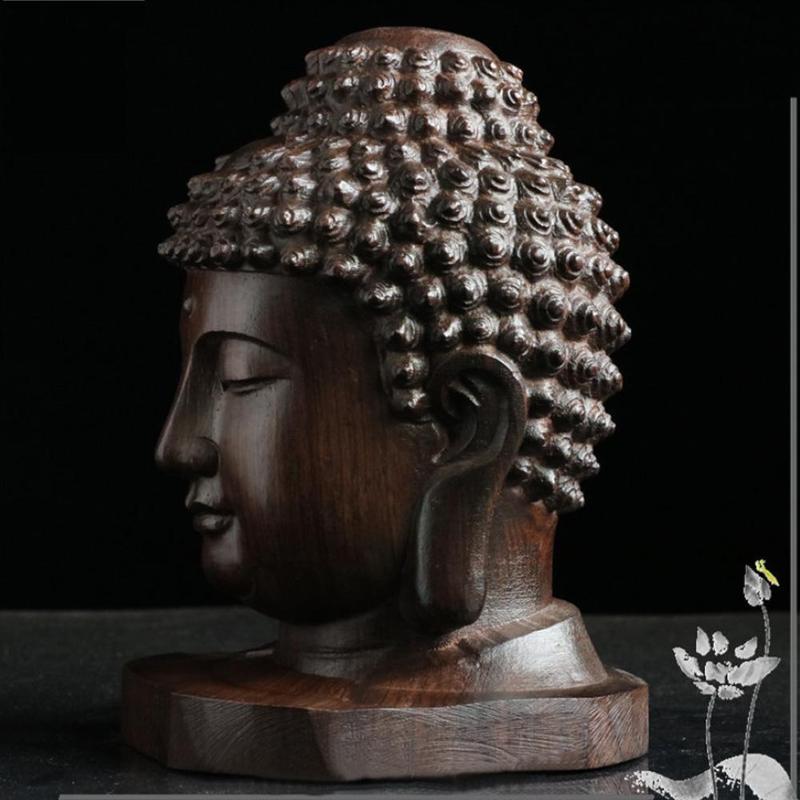 Miniature Mahogany Wooden Buddha - India