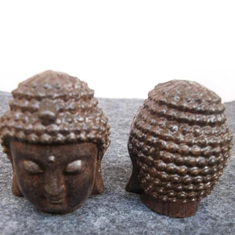 Miniature Mahogany Wooden Buddha - India