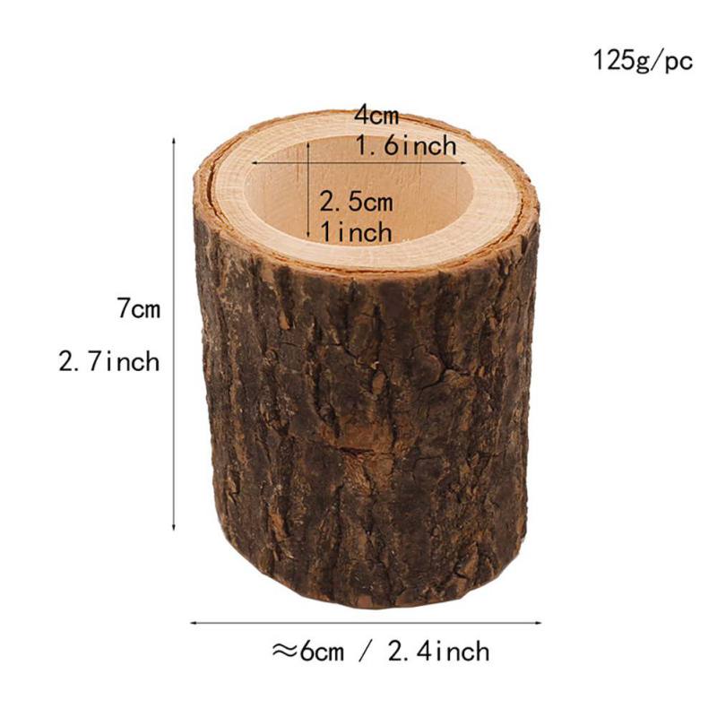 Wooden Pillar Tealight Candle Holder