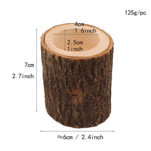 Wooden Pillar Tealight Candle Holder
