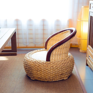 Japanese Handmade Rattan Legless Floor Chair