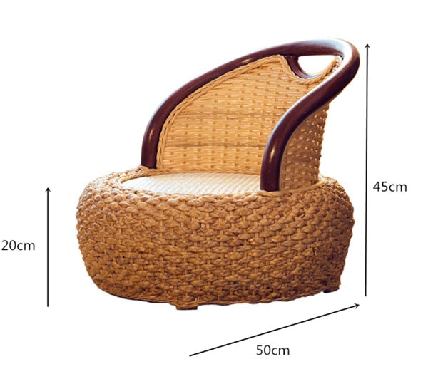 Japanese Handmade Rattan Legless Floor Chair